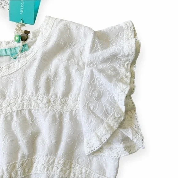 NWT, Melissa Odabash Meghan Crochet-trimmed Embroidered Mini Dress, Size L - Picture 11 of 16